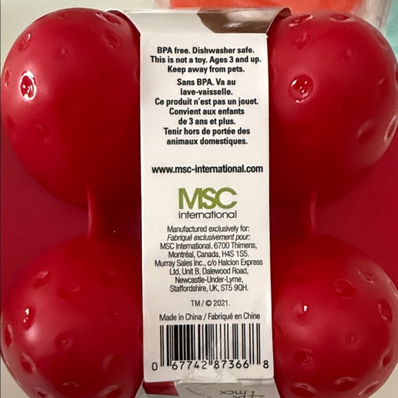 NWT Joie Red Strawberry Freeze Pops Set - Picture 2 of 2